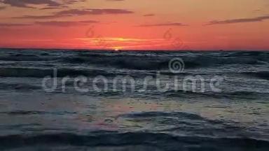 海、海、日落、海浪景观